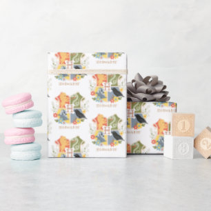 Magische Blüten HOGWARTS™-Wappen Geschenkpapier