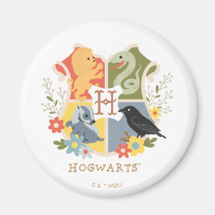 Magische Blüten HOGWARTS™-Wappen Magnet