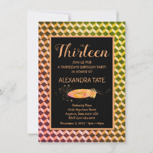 Magische Bohemische Feather Geburtstag Einladung