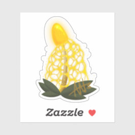 Magische Bridal Veil Funkelnd Gelbe Pilzschnitze Aufkleber