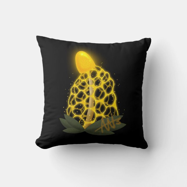 Magische Bridal Veil Funkelnd Gelbes Pilz Kissen (Vorderseite)