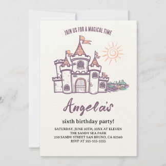 Magische Burg 6. Geburtstag Einladung