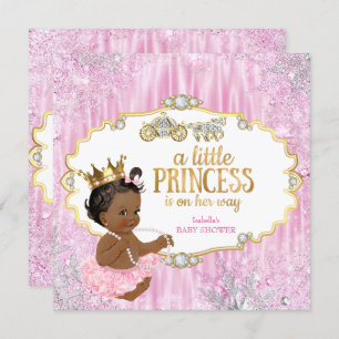 Magische Carriage Princess Baby Dusche Rosa Ethnis Einladung