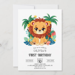 Magische Charming Lion 1. Geburtstag digital Einladung