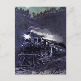 Magische Dampfmaschine viktorianischer Zug Postkarte