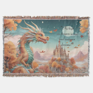 Magische Drache Autumn Starry Night Typografy Decke