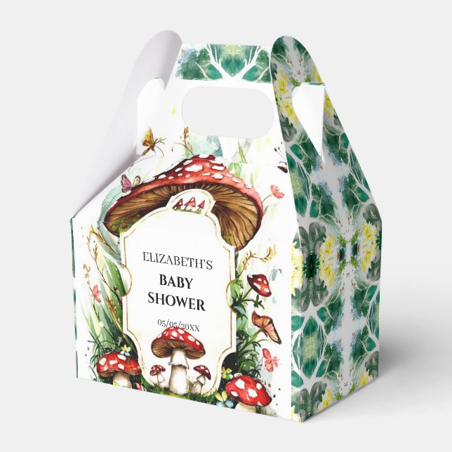 Magische, einfache Mushroom-Babydusche Geschenkschachtel (Vorderseite)