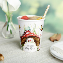 Magische, einfache Mushroom-Babydusche Pappbecher