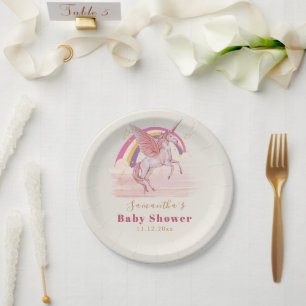 Magische Einhorn-Baby-Shower-Party Pappteller