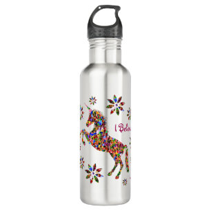 Magische Einhorn-Blume Ich glaube, personalisieren Edelstahlflasche