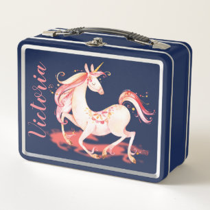 Magische Einhorn-Brotdose Metall Lunch Box