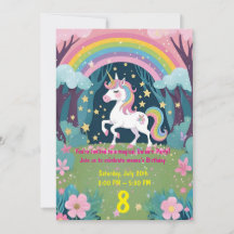 Magische Einhorn-Geburtstagseinladung für Mädchen