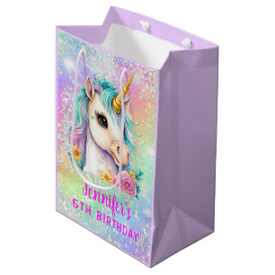 Magische Einhorn-Glitzern-Regenbogen Mittlere Geschenktüte
