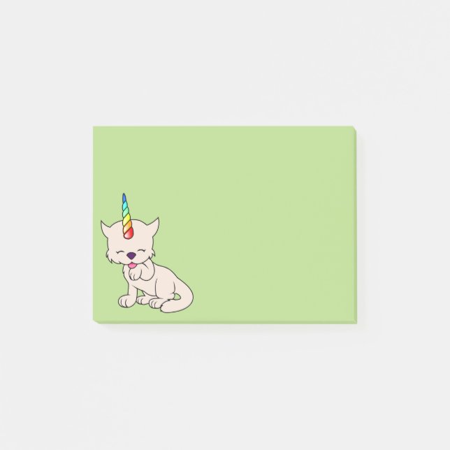 Magische Einhorn Katze = Kittycorn Post-it Klebezettel (Vorderseite)