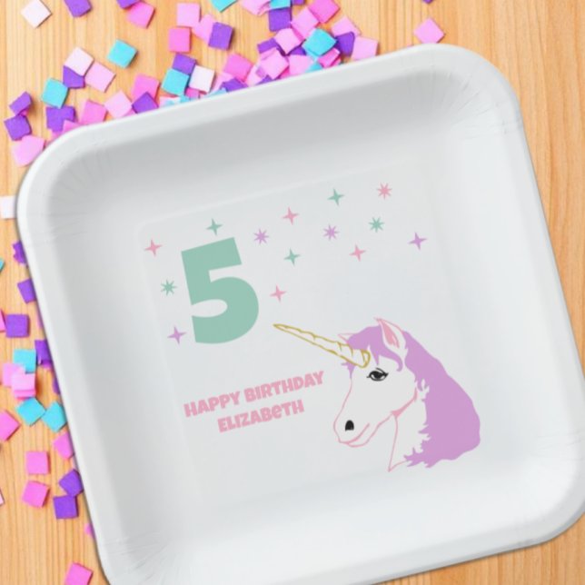 Magische Einhorn-Mädchen-Geburtstag Pappteller (Von Creator hochgeladen)