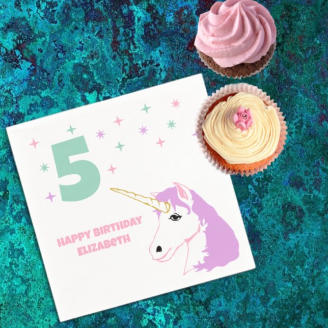 Magische Einhorn-Mädchen-Geburtstag Serviette (Von Creator hochgeladen)