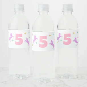 Magische Einhorn-Mädchen-Geburtstag Wasserflaschenetikett