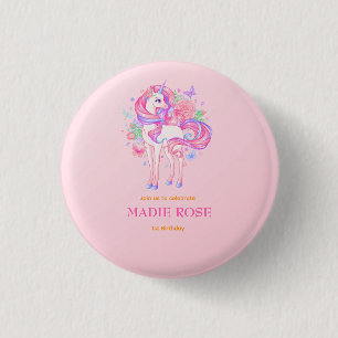 Magische Einhorn-Party-Geburtstagsfeier Button