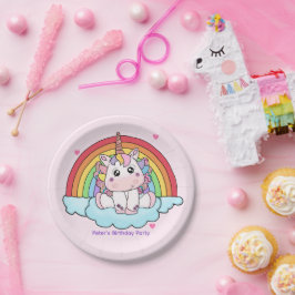 Magische Einhorn-Regenbogen-Birthday-Papierplatte Pappteller