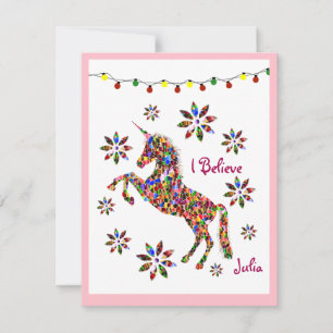Magische Einhorn Weihnachtsfeiertage Custom Card Feiertagskarte