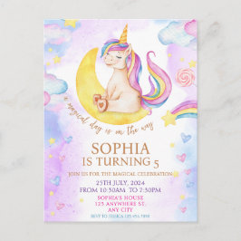 Magische Einhörner Lila Geburtstagsparty Postkarte