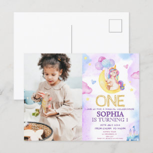 Magische Einhörner Lila Geburtstagsparty Postkarte