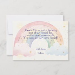 Magische Einhörner und Regenbogen Aquarellfarben G Dankeskarte