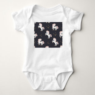 Magische Einhörner: Vintag rosa Mane. Baby Strampler