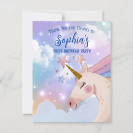 Magische Einhorngeburt Pink Lila vielen Dank Dankeskarte