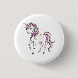 Magische Einhornträume - Whimsical Fantasy Design Button