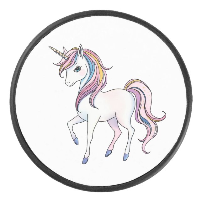 Magische Einhornträume - Whimsical Fantasy Design Eishockey Puck (Vorderseite)