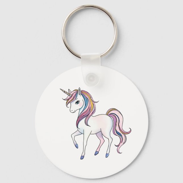 Magische Einhornträume - Whimsical Fantasy Design Schlüsselanhänger (Vorderseite)