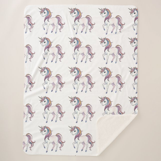 Magische Einhornträume - Whimsical Fantasy Design Sherpadecke (Vorderseite)