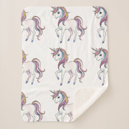 Magische Einhornträume - Whimsical Fantasy Design Sherpadecke