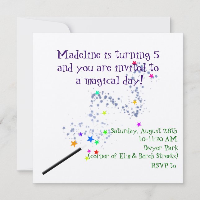 Magische Einladung zum Geburtstag 2 (Vorderseite)