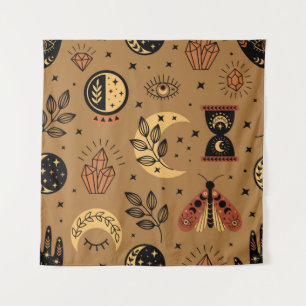 Magische Elemente: Verzaubertes, nahtloses Muster Wandteppich