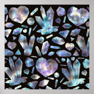 Magische Energiekristalle Rainbow-Kristallgesteine Poster