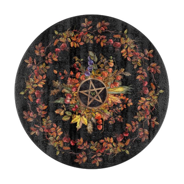 Magische Ernte mit Pentagramm-Monogramm Schneidebrett (Vorderseite)