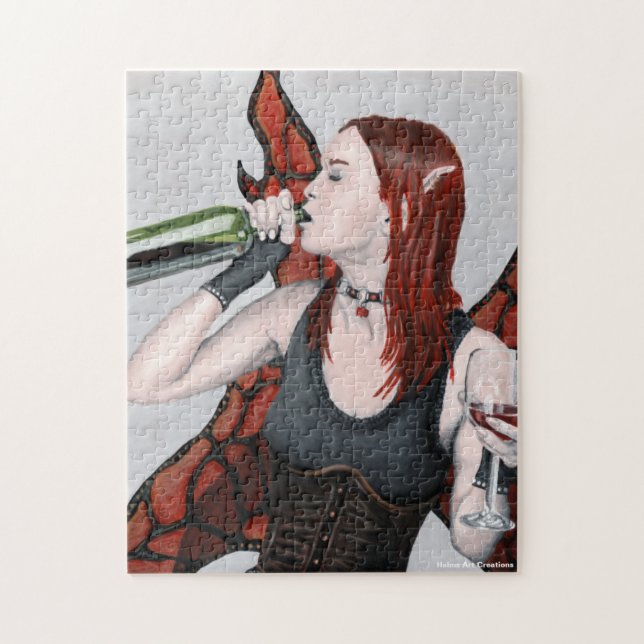 Magische Fairy Drink Wine Fantasy Medium Puzzle (Vertikal)