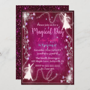 Magische Fairy Pink Starry Night Geburtstagsparty Einladung