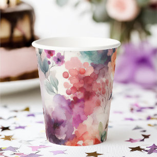 Magische Fairycore Floral Watercolor Geburtstagspa Pappbecher