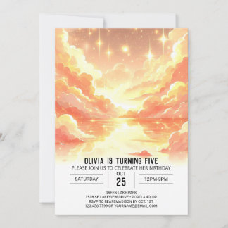 Magische Fantasie Celestial Digital Geburtstag Einladung