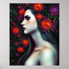 Magische Fantasie schönes lila rotes Plakat