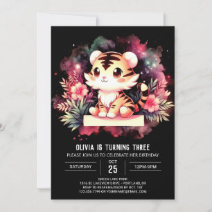 Magische Fantasie Tiger Birthday Einladung