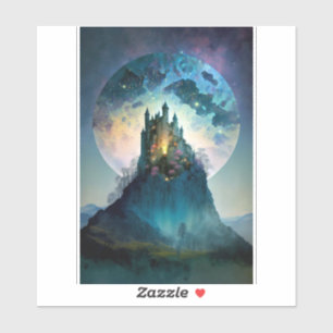 Magische Fantasy-Burgsticker Aufkleber