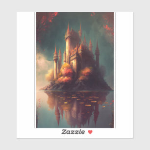 Magische Fantasy-Burgsticker Aufkleber