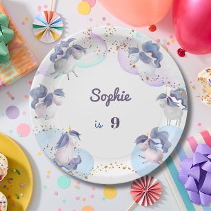 Magische Fantasy-Einhörner Kindergeburtstag Pappteller