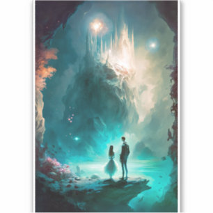 Magische Fantasy Landscape Art Sticker