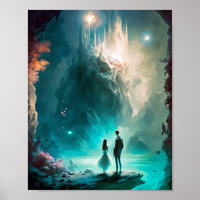 Magische Fantasy Landschaft Art Poster (Vorne)