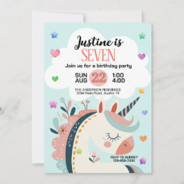 Magische Fantasy Unicorn Geburtstagsparty Einladung